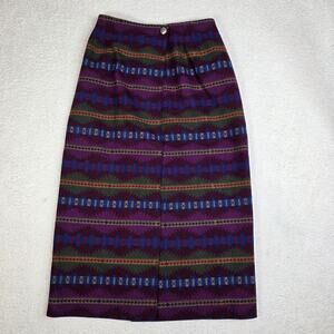 VINTAGE Pendleton Wrap Skirt Wool Southwestern Print Size 6 Made In USA